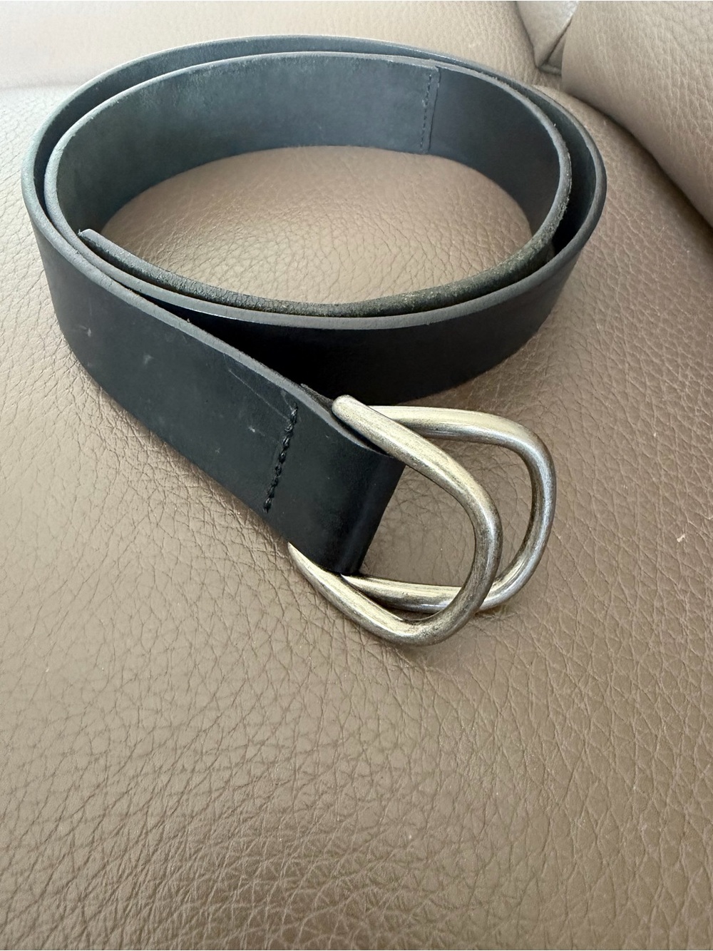 Tommy Bahama Black Leather Double-Ring Belt